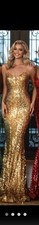Elegant Gold Sequin Evening Gown