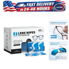 SPINGO Lens Wipes for Eyeglasses 200 Count, Pre-Moistened Eye Glass Cleaner