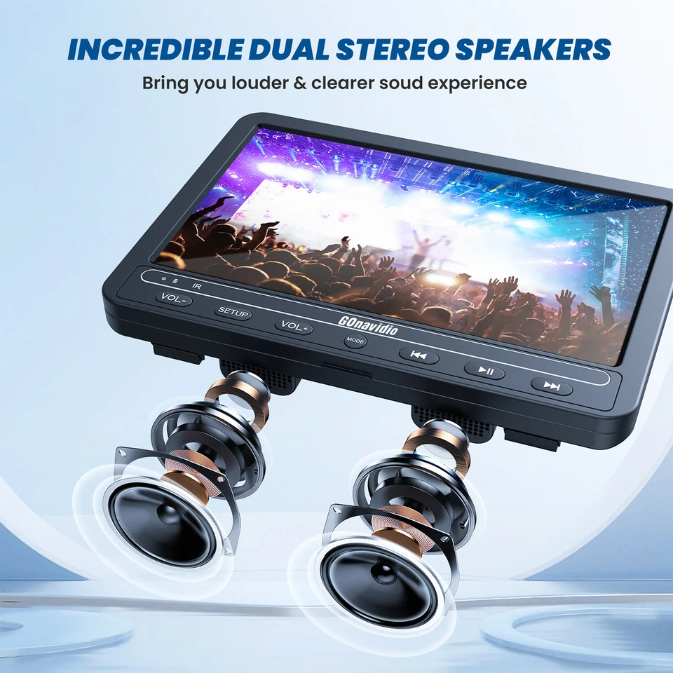 2x Reproductor de DVD Portátil para Coche de 10,5" Doble Pantalla Última Memoria Recargable + Auriculares Foto 4 de 4