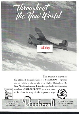 Beechcraft Flugzeug 1940 Modell D17S Staggerwing Für Brasilianische Regierung Ad