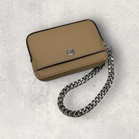 Michael Kors Portmonee GeldböRse Geldbeutel Jet Set Travel Braun Camel Leder Neu