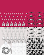 12 Set Cheerleader Gifts Cheer Necklace Bracelet Hair Ties Organza Bag