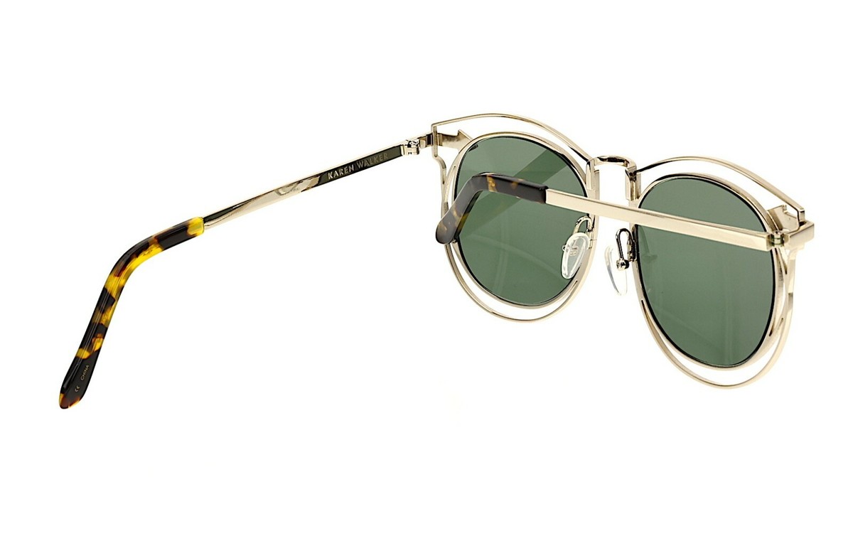 Karen Walker Women\'s Geometric Tortoise Sunglasses Brown Lens UV400 Karen Walker Soul Club 1101425 Vintage 90s Sunglasses – Ed  main image 2