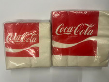 Lotto 2 tovaglioli Coca Cola vintage stili cocktail e pranzo entrambi nuovi in confezione