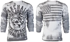 ARCHAIC by AFFLICTION Men's Long Sleeve THERMAL Shirt DEATH RACER Biker GARY $58