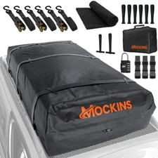Mockins 40 Cubic Foot Roof Cargo Bag | 72"x48"x20" Waterproof Bag w/ Accessories