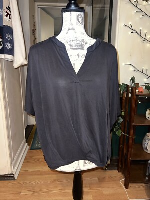 New With Tags Francesca s Alya Women's Blouse Top Shirt Medium Black