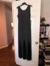 Sz 14 NWT! Black High Neck Sparkly Sparkle Glitter Prom Dress Onyx