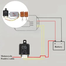 12V Battery Disconnect Relay Main Power Cut Switch Remote Control for Motorcycle