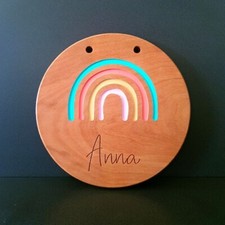 Fiocco nascita in legno personalizzato decorazione per cameretta bimbo bimba