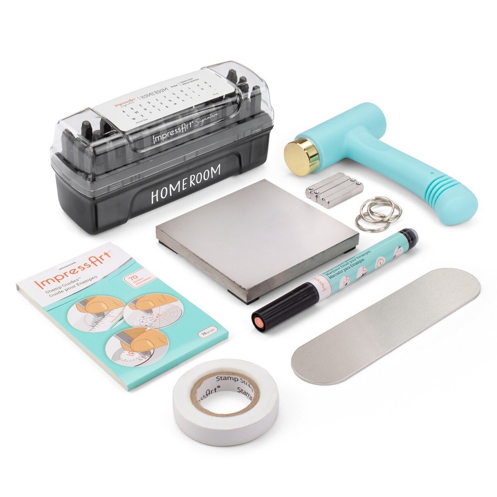 ImpressArt Essential Metal Stamping Kit, Homeroom - Hand Stamp Jewelry Tools