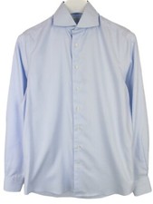 SUITSUPPLY Try On Slim Fit Formal Shirt Men's 37 / 14 1/2 Cutaway Blue