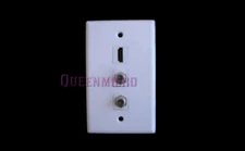 Single Gang 1-Gang HDMI 4K HD 2 F-type Coaxial Cable TV Port Coupler Wall Plate