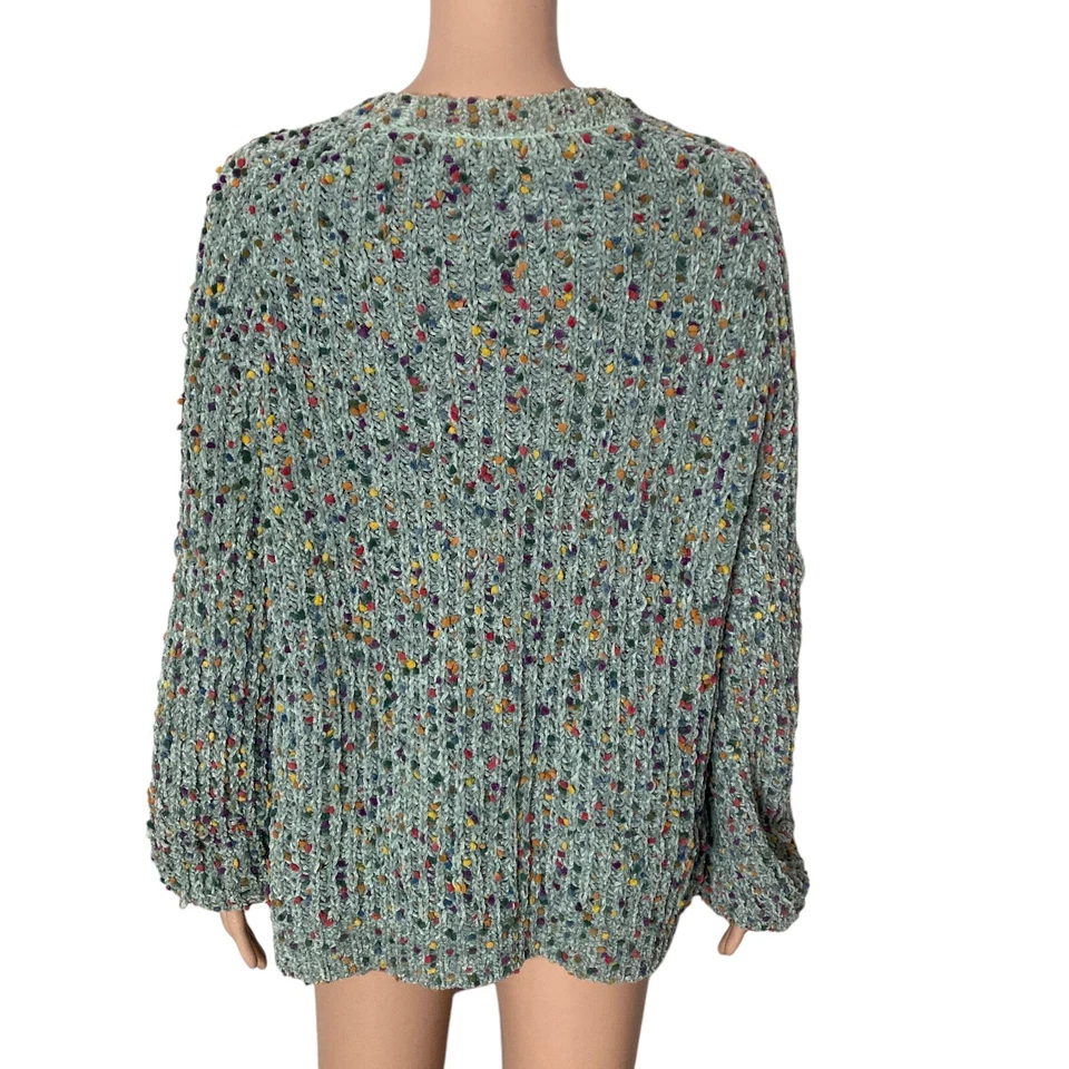 Suéter Leo & Nicole Mujer Mediano Chenilla Palomitas Verde Multicolor Pullover Foto 2 de 4