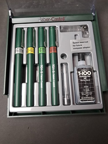 Faber Castell TG1-S Technical Drawing Ink Fountain Pen Set of 4/Ink/Adapter