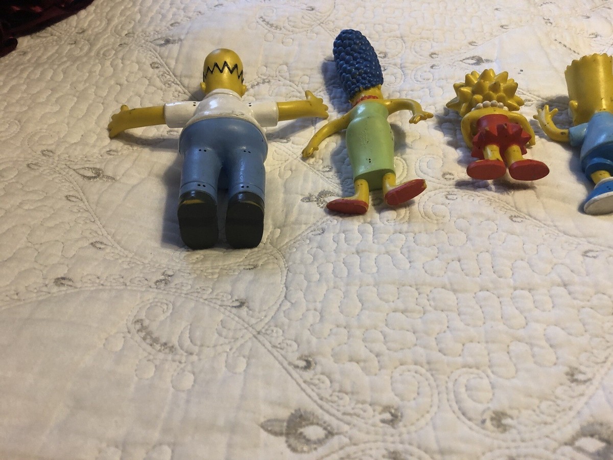 Set of 5 The Simpsons Bendable Action Figures 1990 Jesco Homer