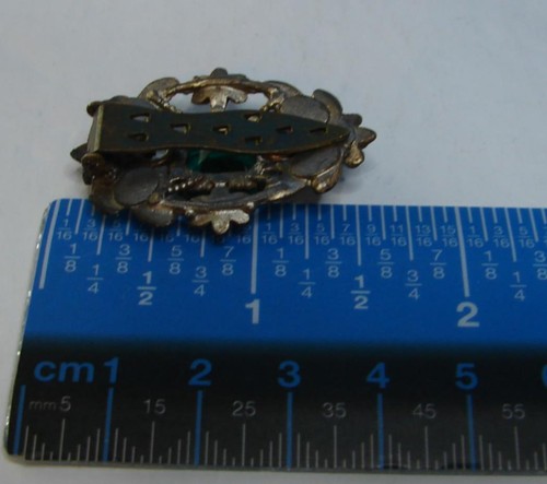 Vintage viktorianisch rustikal Blumen & grün Strass Mitte Akzent Kleid Fell Clip - Bild 2 von 2