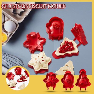 Christmas Plastic Mini Pie Maker Pocket Pie Mold Pie-Crust Mold Dough Press Tool