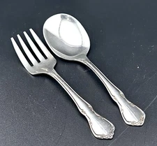 Oneida ToddleTime Toddler Spoon & Fork 4.25" stainless feeding childs flatware