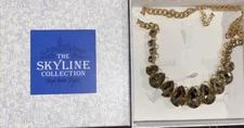 The Skyline Collection Champagne Crystal Necklace Costume Jewelry BNWT In Box