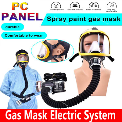 Full Face Gas Mask Flow Respirator Electric Supplied Air Fed Flow System Device