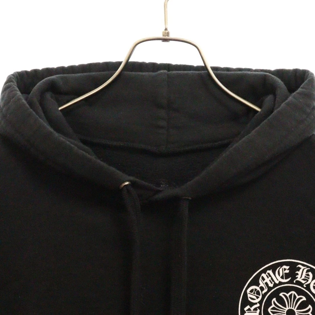 Felpa con cappuccio pullover CHROME HEARTS SWTSHRT PLVR stampa ferro di cavallo Osaka nera usata 3019