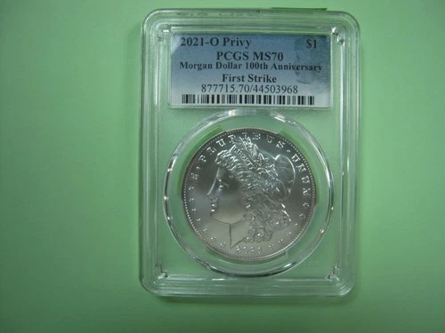 2021-O Privy  MORGAN SILVER DOLLAR  PCMS70  FIRST STRIKE - 100th Anniversary