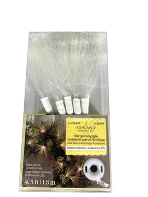 NEW Ashland Fiber Optic String Lights Warm White Battery Operated 4.5ft Timer