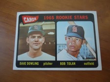 1965 Topps Card # 116 Cardinals Rookie Stars Dave Dowling / Bob Tolan. rookie card picture