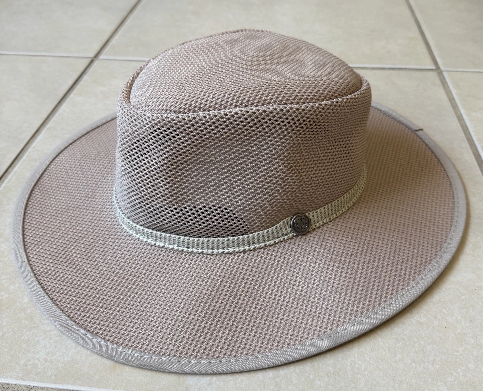 American Hat Makers Cabana Breathable Wide Brim Sun Hat 7 1/8-7 1/4 Men’s