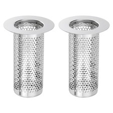 2 Pack Shower Drain Strainer 3.2" x 2.2" Stainless Steel Deep Sink Hair Catcher