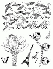 Unmounted Rubber Stamp Plate, Unmounted/Uncut Pink Rubber Stamps