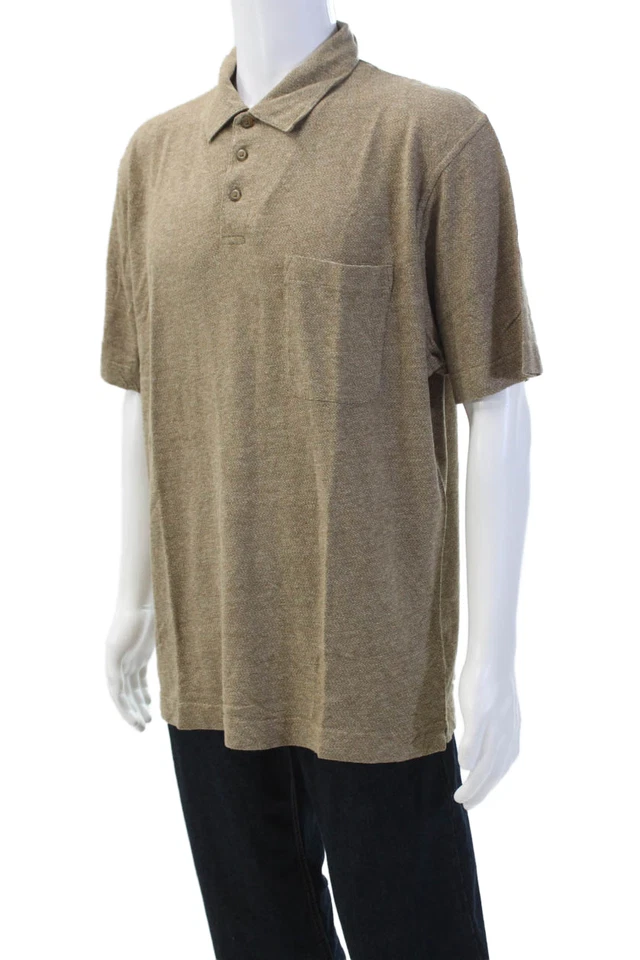 Joseph Abboud Hombre Mangas Cortas Cuello Básico Polo Camiseta Marrón Talla L Foto 2 de 4