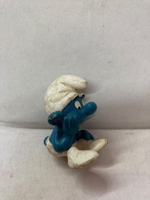 Schleich Schtroumpfs Schlumpf SITTING THOUGHT SMURF Vintage Made in Germany