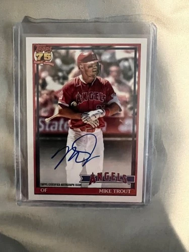 2026 Topps Baseball Mike Trout 75th Anni On Card Auto # 91a-mt, C3