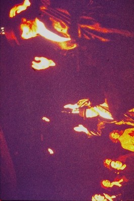 c1970's 35mm Slide Film Concert Crowd Hands Glowing Lights Music Color Photo