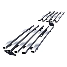 For Chevy Silverado 1500 99-02 Tow Hook Grilles 2-Pc Polished 8x6 mm Horizontal