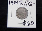 Circulated 1914D AG Buffalo Nickel