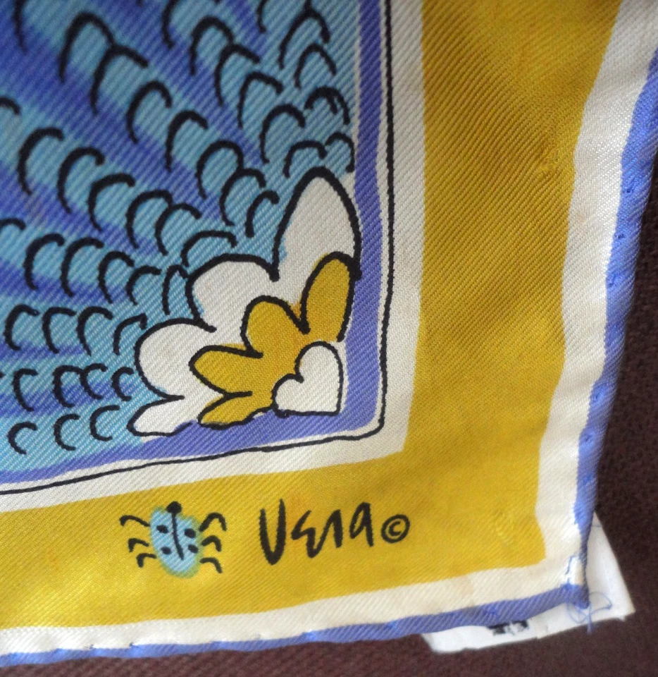 Vintage square scarf Vera Neumann tagged 60 Rayon/40 Silk Handrolled in JAPAN - Image 4 of 4