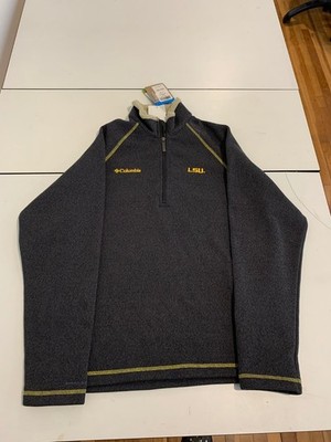 Columbia LSU Sweater Small Gray Quarter-Zip Fleece Performance College Outdoors