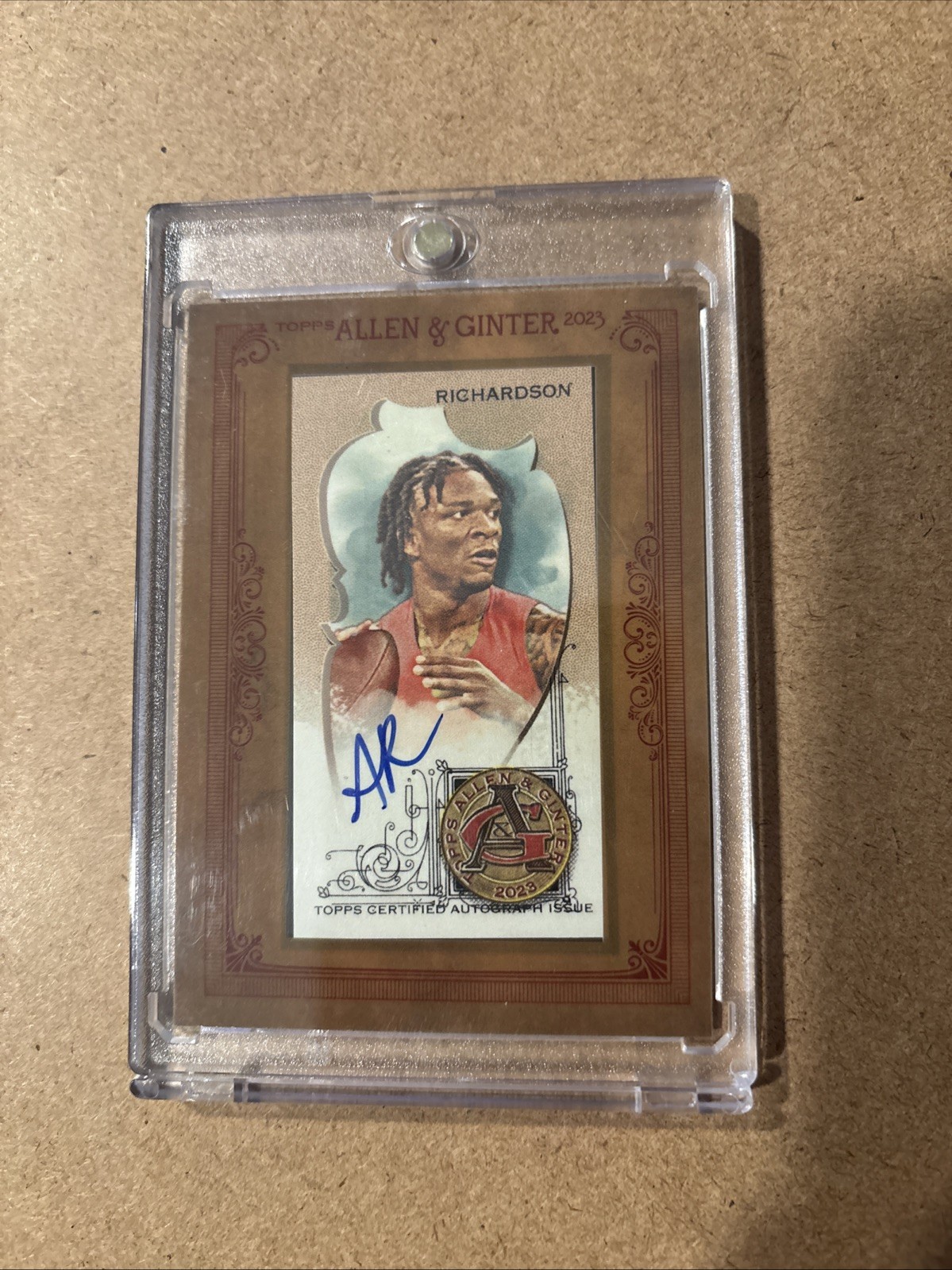2023 Allen & Ginter Anthony Richardson The World's Champions Mini on card auto