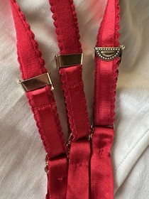 Dita Von Teese Rose Red Lace Cora Garter Belt Lingerie High Waist Retro Large 10