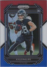 2022 Prizm Kyle Phillips Red White Blue Rookie Card. rookie card picture