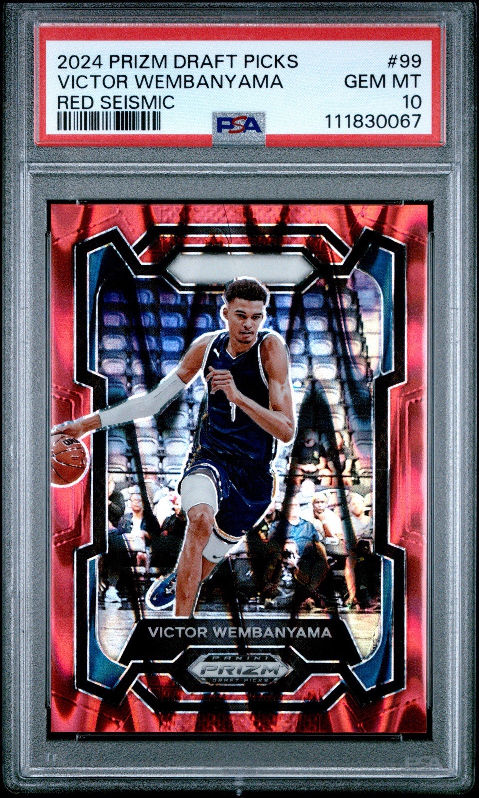 🔥PSA 10 2024 Panini Prizm DP Victor Wembanyama #99 Red Seismic /225 POP/10 🦄👽