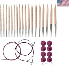 Options Wood Interchangeable Knitting Needle Set - 4-11 Sunstruck