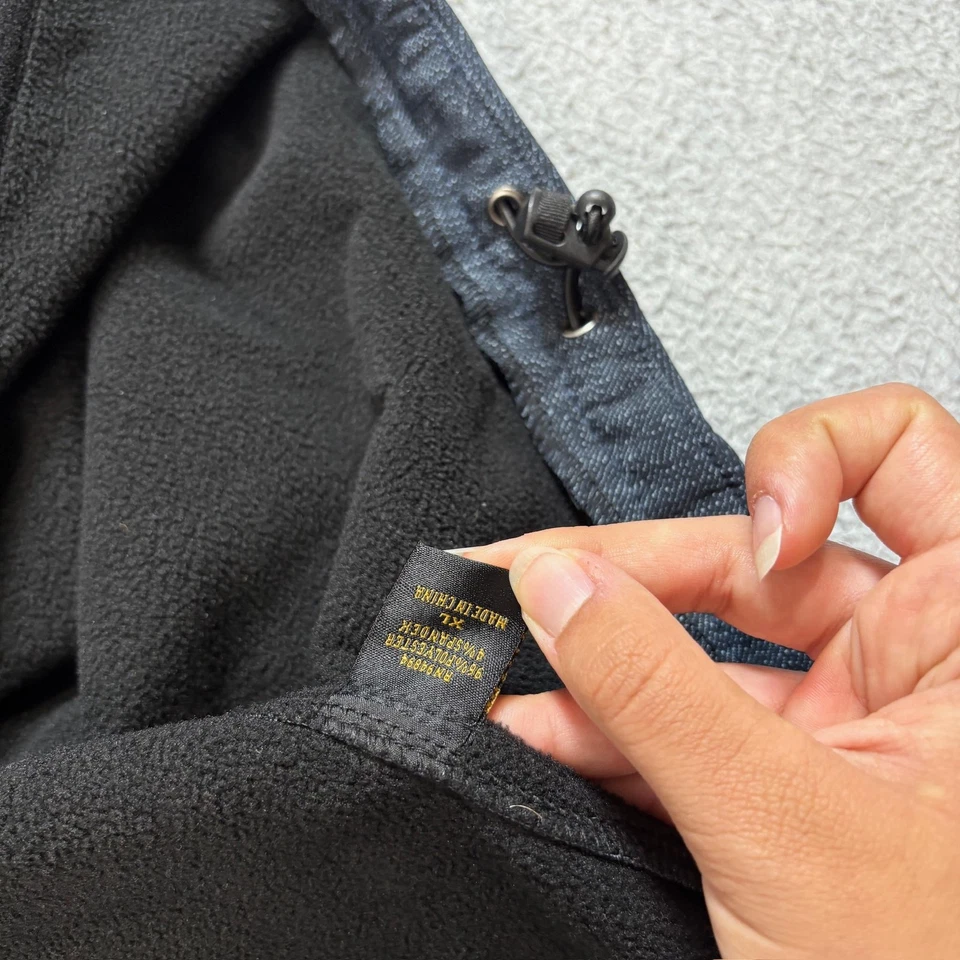 Chaqueta STS Ranchwear Para Hombres XL Negra Con Capucha Cremallera Completa Forrada de Vellón Abrigo Exterior Foto 4 de 4