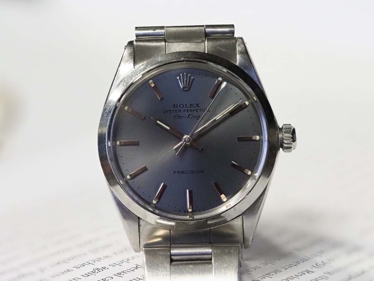 Rolex Air King 5500 34mm Perfect Lume Lavender Dial 1969 VERY