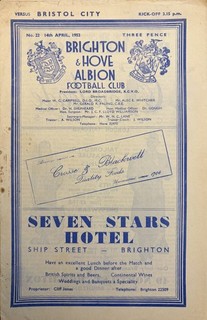 Brighton v Bristol City Div 3 (S) 1951/52