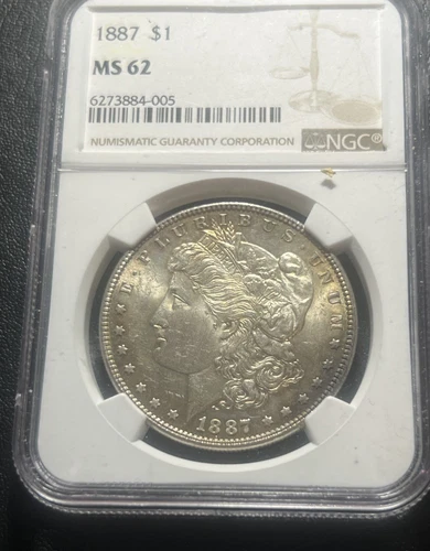 1887 Morgan Silver Dollar Ms62 NGC