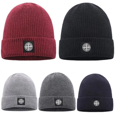 Stone Island Warm Cuffed Cap Knit Stretch Beanie Winter Hat Mens Womens Gift